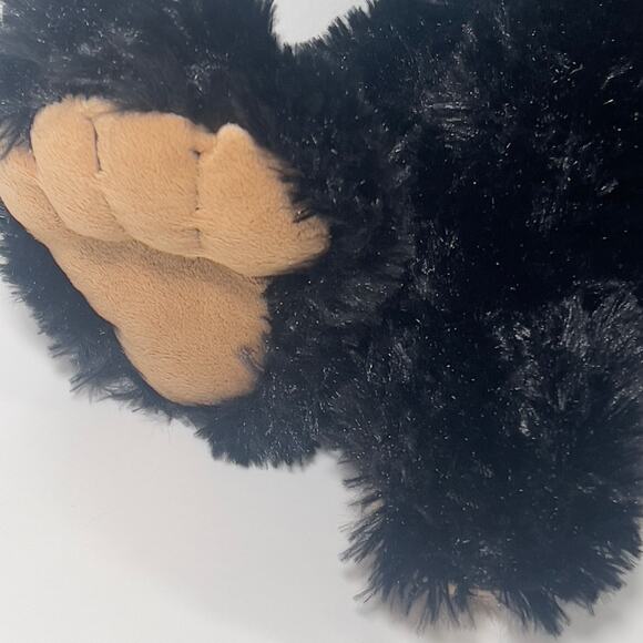 Amerll Black Soft Cuddly Sitting Bear with Plaid Scard Large Snout Plastic Eyes - Picture 3 of 13